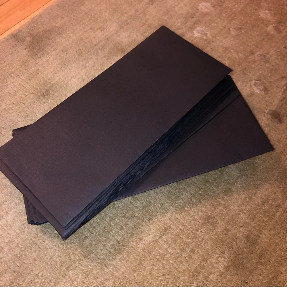 Set of 20 Elegant Black Envelopes for parties